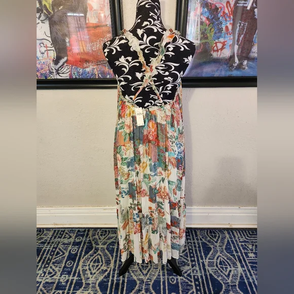 By Anthropologie Chiffon Shift Midi Dress size Small NWT - Picture 8 of 15